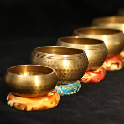 Nepal handmade Tibet Buddha sound bowl Yoga Meditation Chanting Bowl Brass Chim image 2