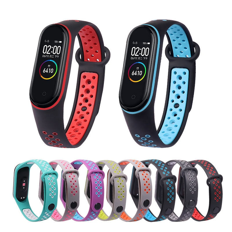 Silicone Strap for Xiaomi Mi Band 3 4 Breathable Straps Replacement Bracelet fo image 4
