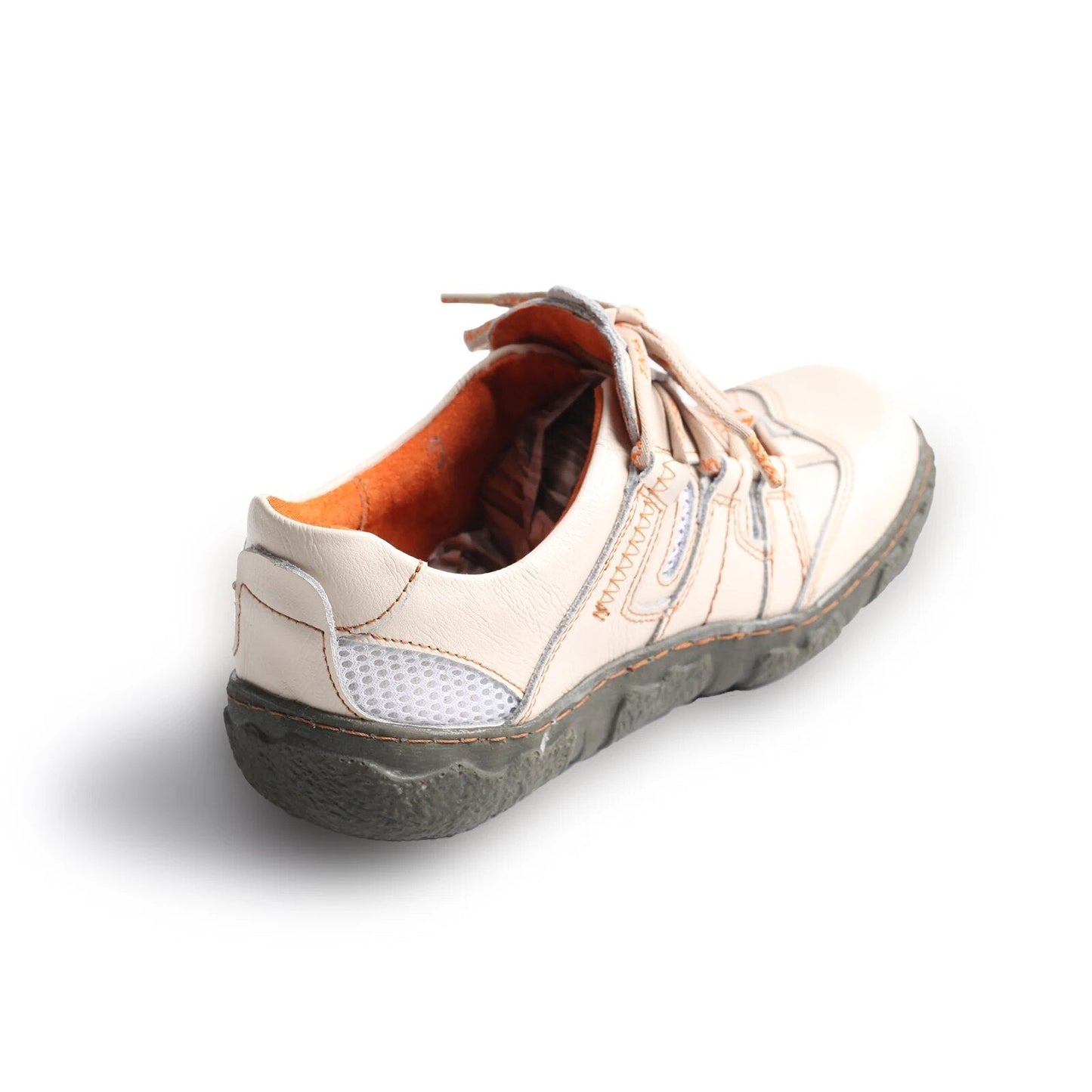 TMA EYES Women Casual Lace-Up Breathable Mesh and Leather Sneaker