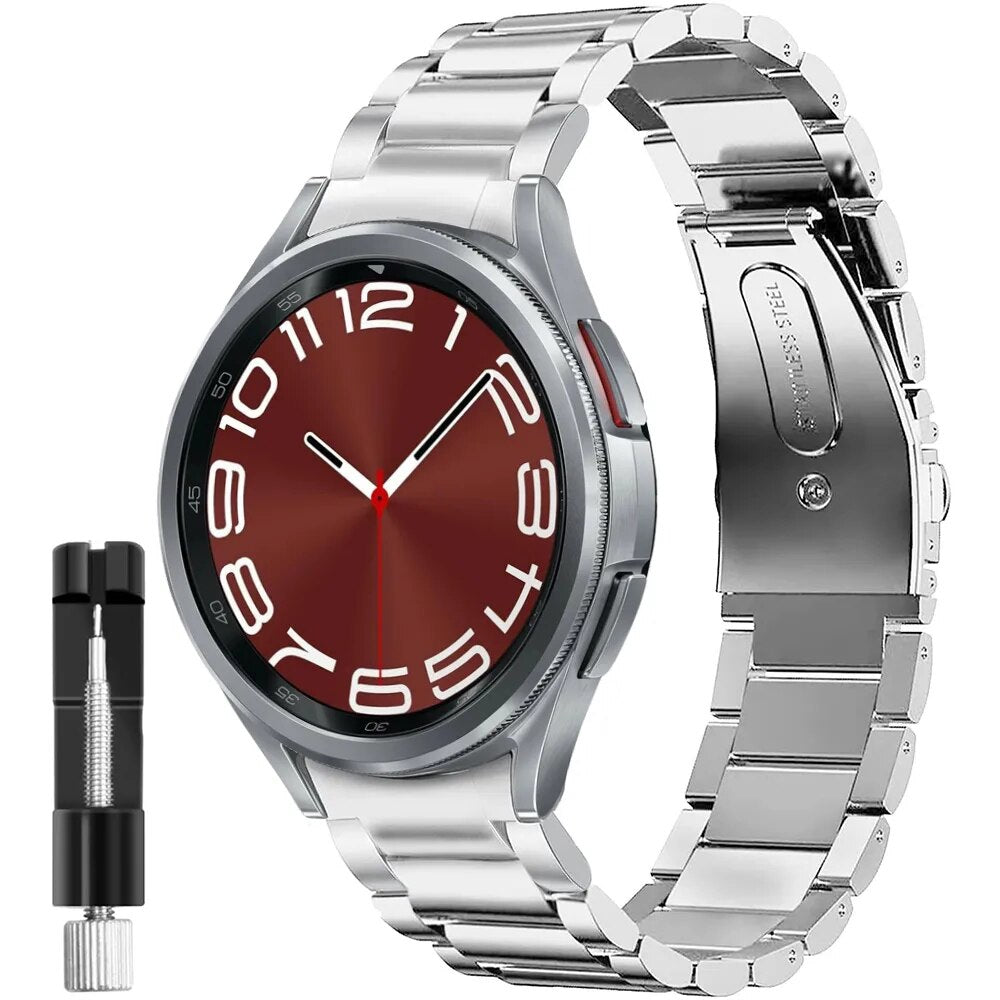 No Gaps Stainless Steel Strap For Samsung Galaxy Watch 6 4 5 40mm 44mm 6 Classi image 1