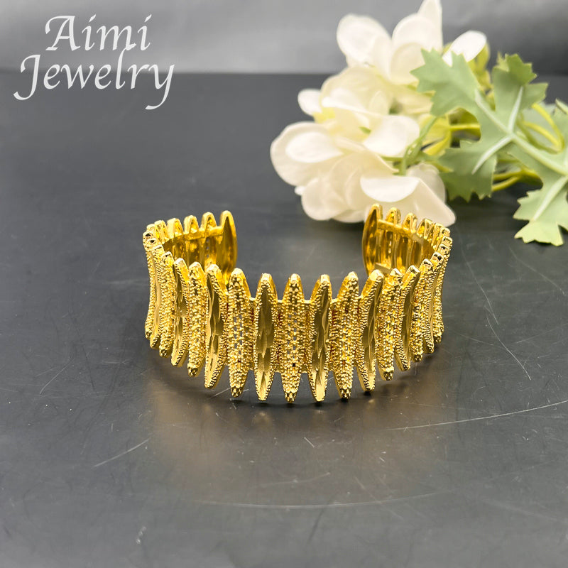 Trendy 18K Gold Plated Jewelry Set for Women Luxury Copper Bracelet Ring Africa image 5