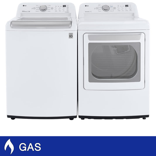 LG 5.0 cu. ft. Washer and 7.3 cu. ft. GAS Dryer with FlowSense and TurboDrum image 0