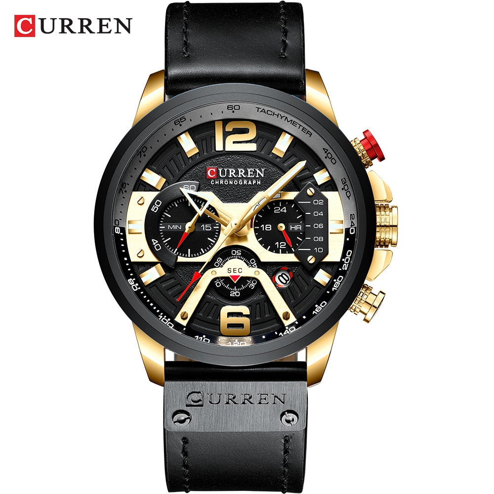 CURREN Casual Sport Watches for Men Top Brand Luxury Military Leather Wrist Wat image 2
