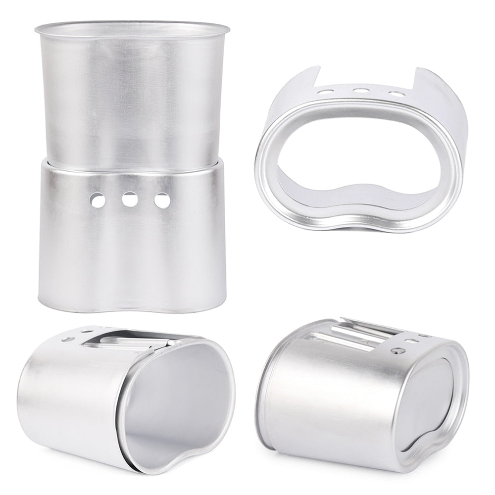 Lixada Tableware Set Aluminum Military Canteen Cup Wood Stove Set with Foldable image 6