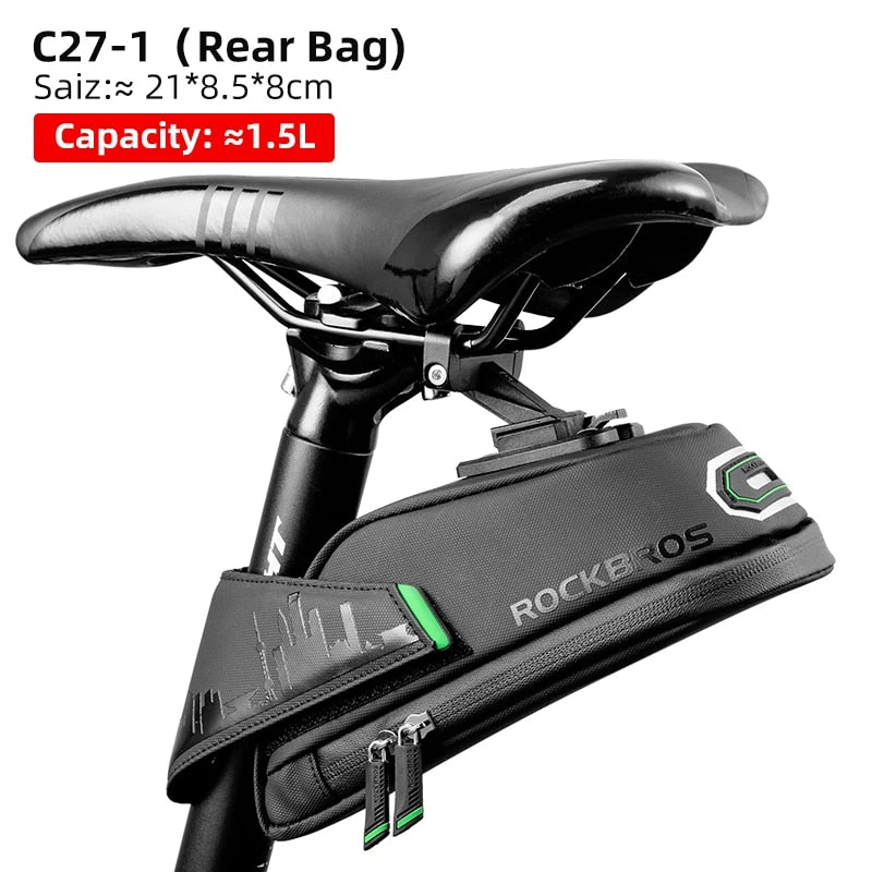 ROCKBROS Rainproof Bicycle Bag Shockproof Bike Saddle Bag For Refletive Rear La image 5