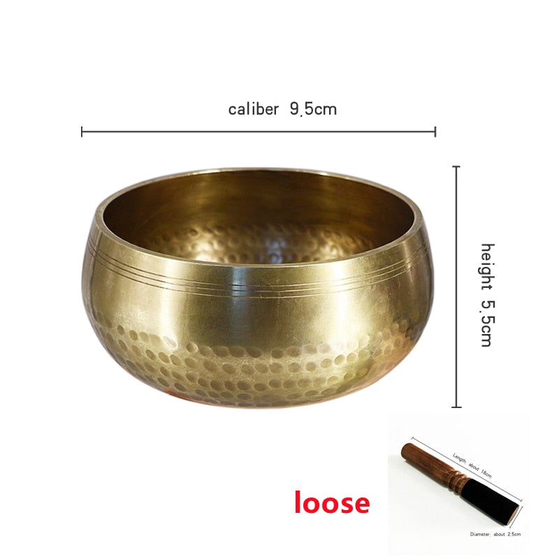 Nepal handmade Buddha sound bowl Yoga Meditation Chanting Bowl Brass Chime Hand image 3