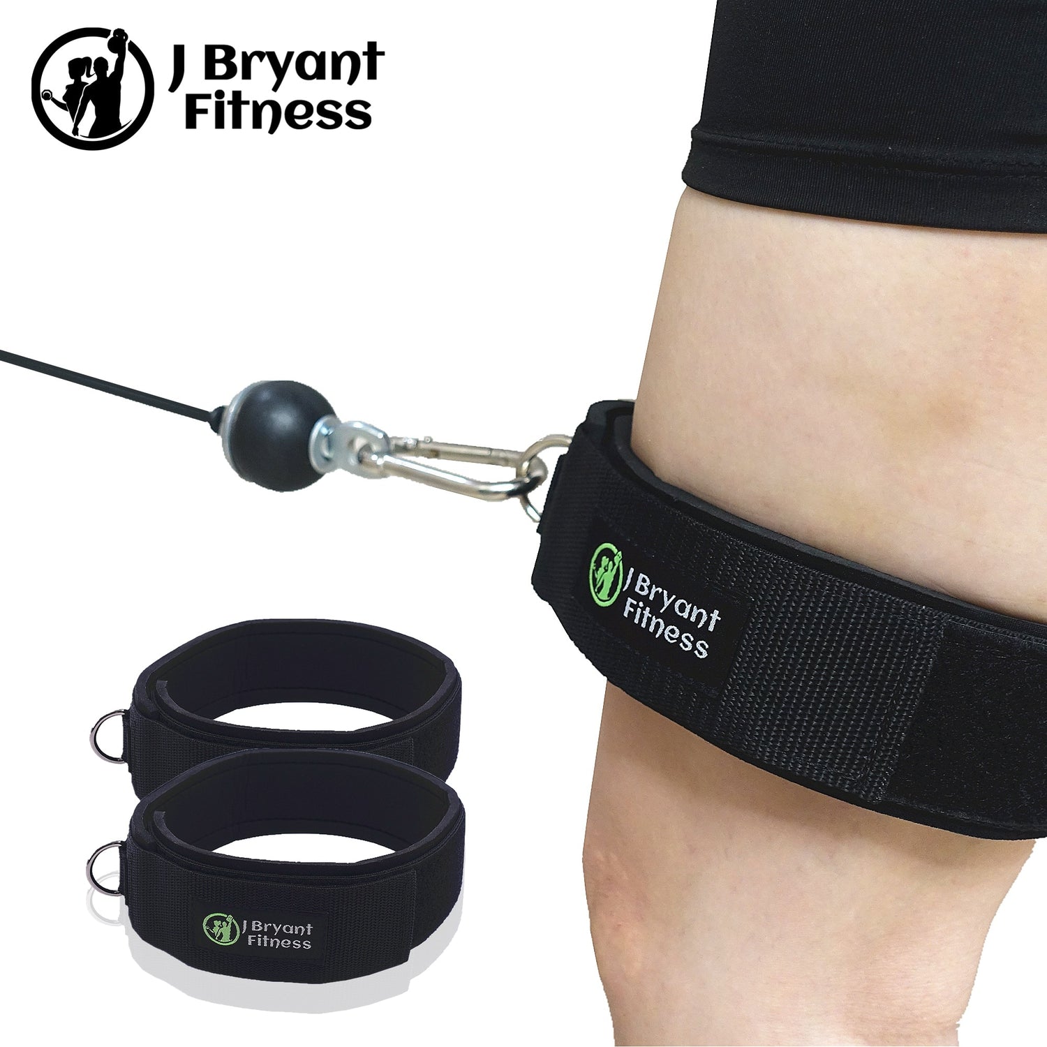 Fitness Thigh Straps Adjustable D-Ring Ankle Straps for Gym Cable Machine Neopr image 0