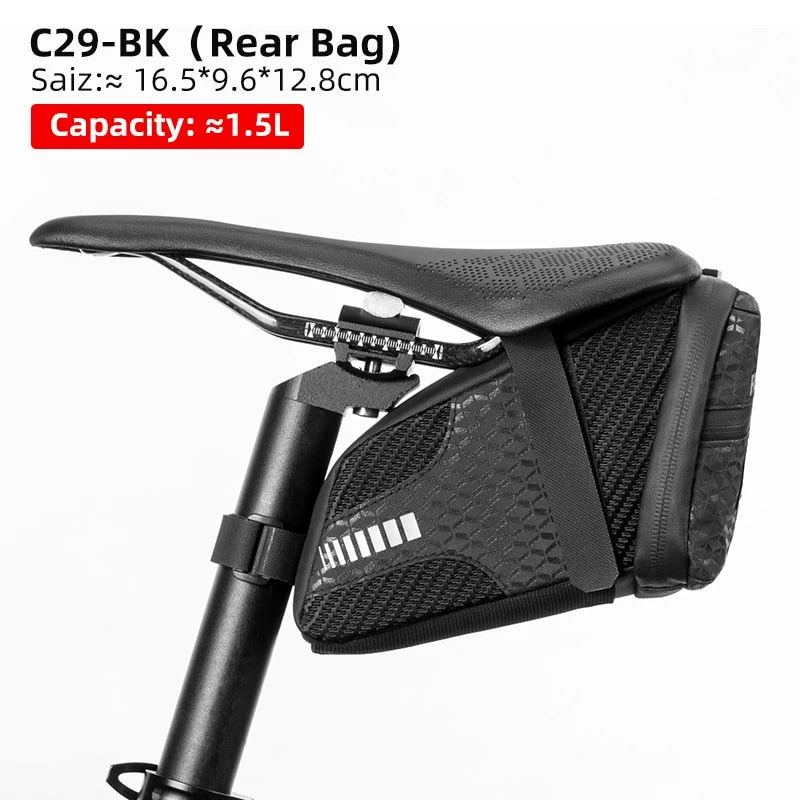 ROCKBROS Rainproof Bicycle Bag Shockproof Bike Saddle Bag For Refletive Rear La image 7