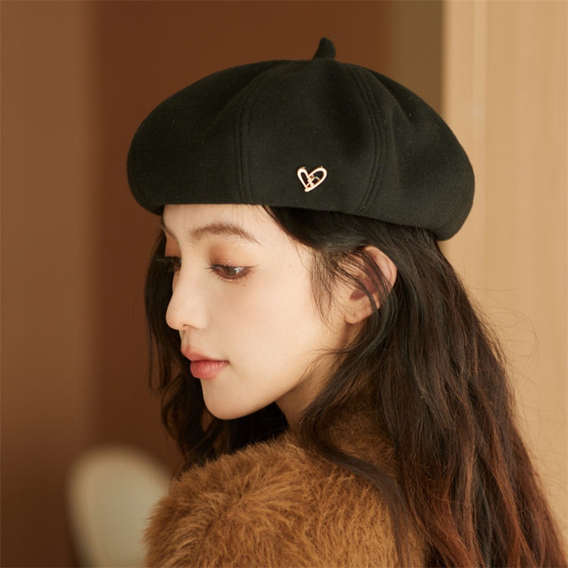 Japanese-style women's big-head beret for spring and autumn Korean retro all-ma image 2