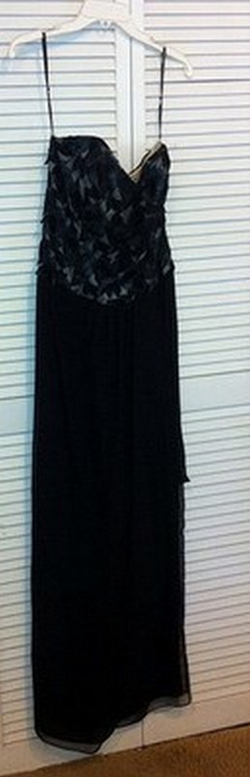 Victor Costa Women Dress Chiffon Black Pattern Bodice Size 8
