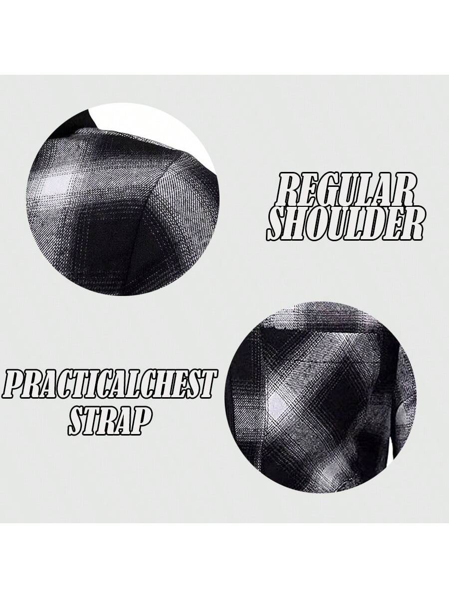 Flannel Hoodies For Men Casual Button Down PlaidLong Sleeve Lightweight Shirts  image 3