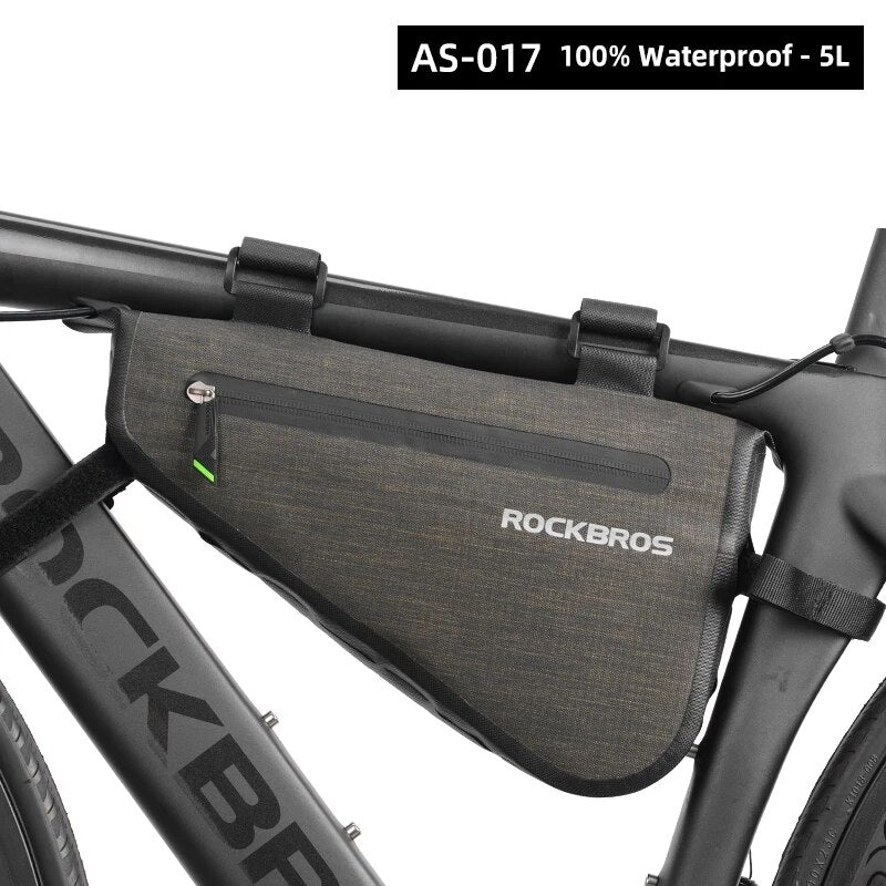 ROCKBROS Rainproof Bike Bag Large Capacity MTB Road Frame Bag Triangle Pouch Wa image 4