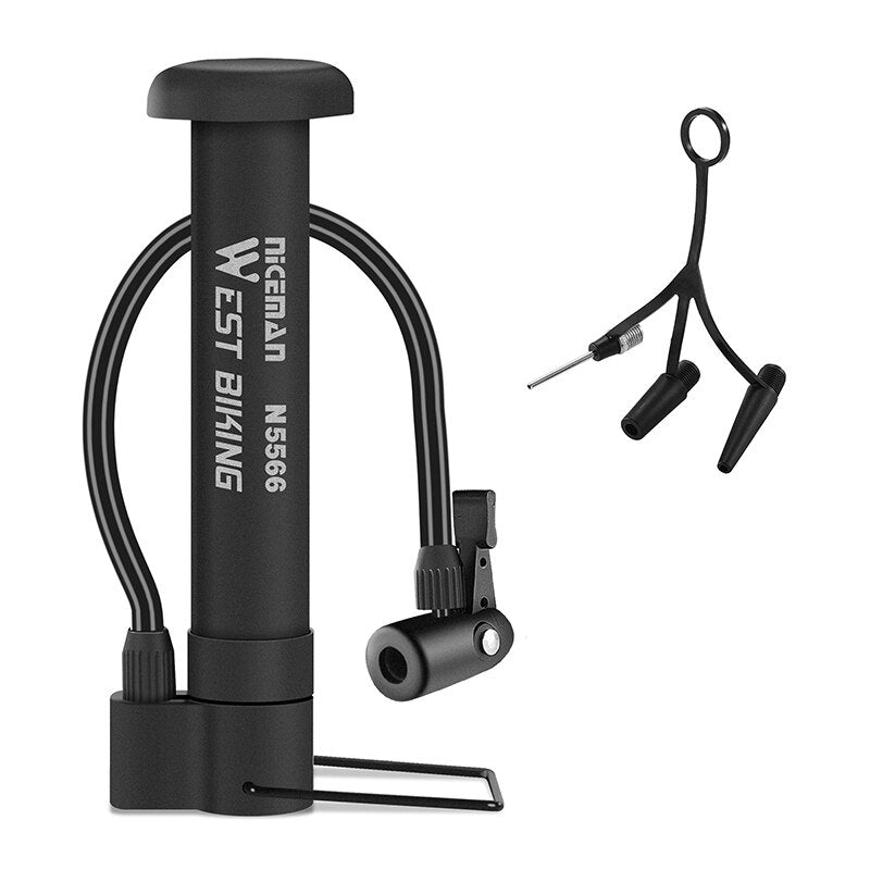 WEST BIKING MTB Bicycle Pump 80 PSI Bike Manual Air Pump Balloon Tire Inflator image 0