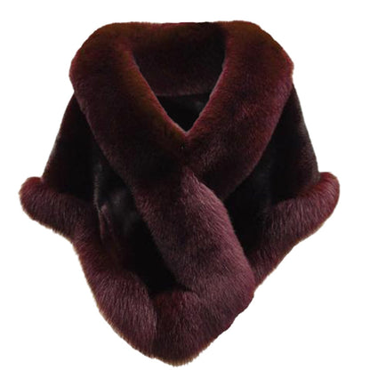 White Faux Fur Wraps Shawl Autumn Winter Wedding Bridal Evening Party W