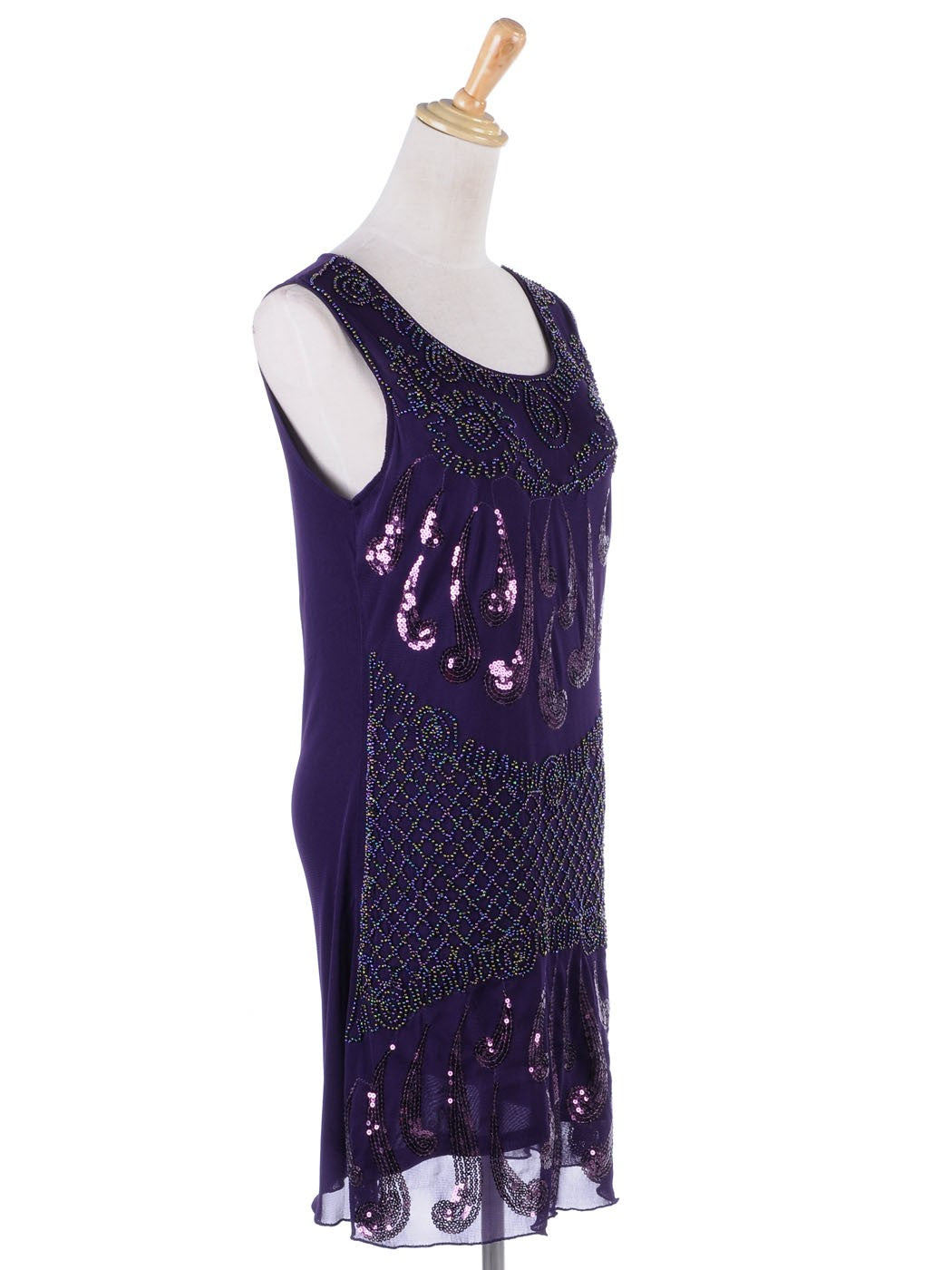 Musical Notes Shape Sequin Embellished Beaded Trim Dress Waist Sheath Club Dres image 5