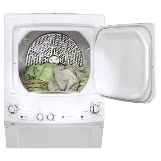 GE Unitized Spacemaker 3.8 cu. ft. Washer and 5.9 cu. ft. ELECTRIC Dryer in Whi image 0
