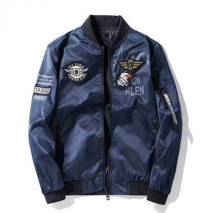 Winter Bomber Jacket Men Military Pilot Jacket Badge Fashion Double Side Wear M image 7