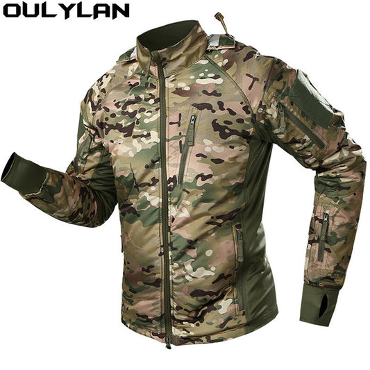 Oulylan Windbreaker Men's Waterproof Tactical Jacket Men's Warm  Jacket Cam