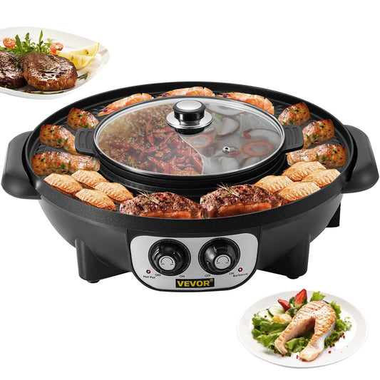 VEVOR 2 in 1 Electric  Pot BBQ Grill 2200W Multifunction Portable Home Non-S image 0