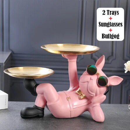 Bulldog Animal Figurines Cool Dog Statue Sculpture Living  Study Room Bedroom D image 3