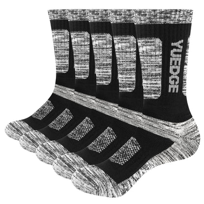 YUEDGE Men Moisture Wicking Cushioned Thick Sports Athletic Crew Socks Mid Cal image 1