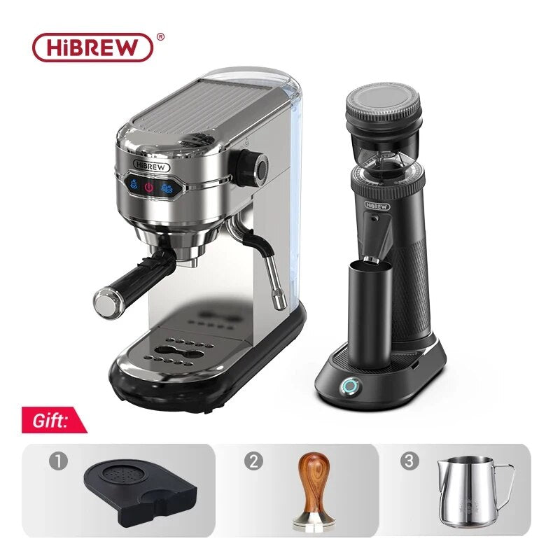 HiBREW Coffee Maker Cafetera 19 Bar Inox Semi Automatic  Slim ESE POD& Pow image 6