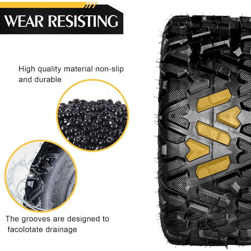 Complete Set of 4 All Terrain ATV UTV Tires 25x8-12 Front & 25x10-12 Rear 6PR T image 2