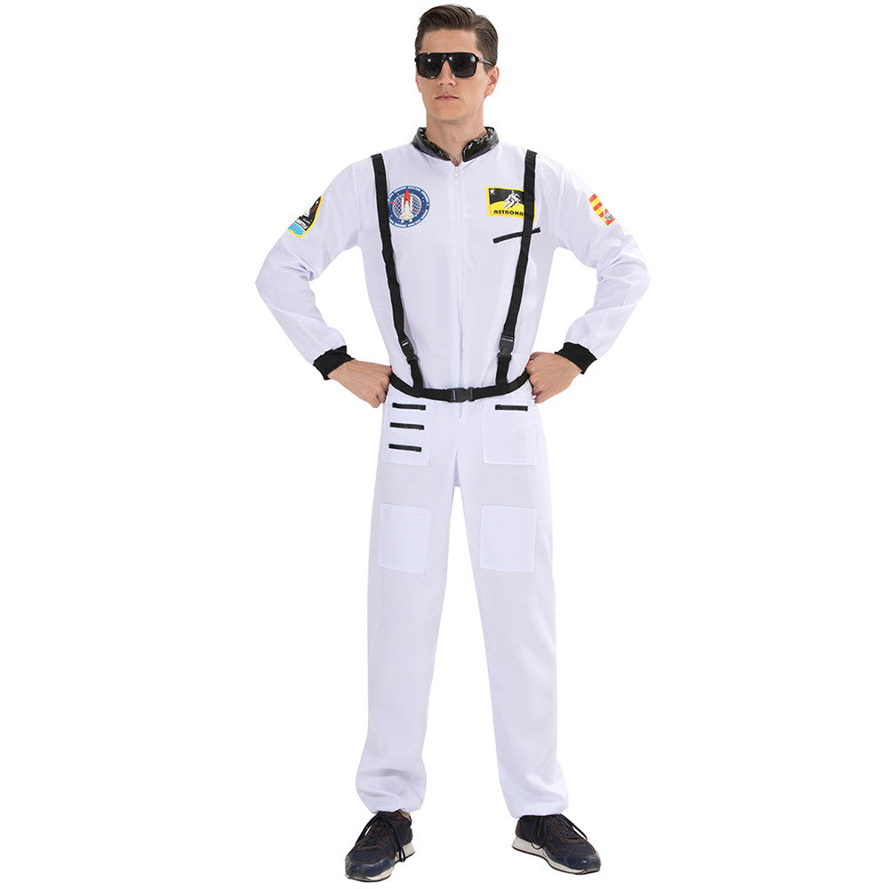 Adult Astronaut Cosplay Costume Men's Spaceman Halloween Party Jumpsuits Carniv image 2