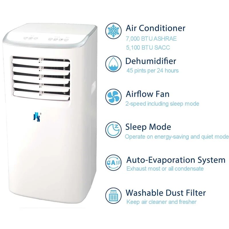 3-in-1 8,000 BTU Portable Air Conditioner with Dehumidifer, Fan | Remote Contro