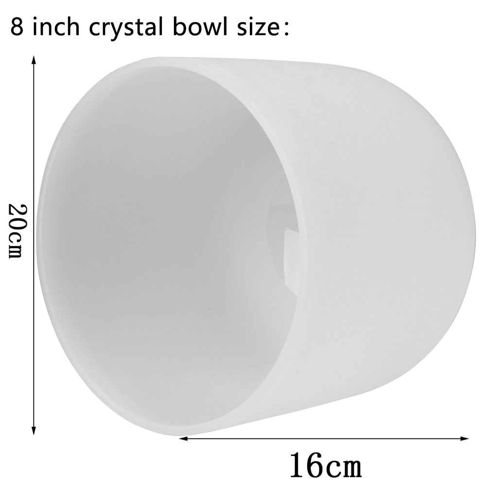 8" 10" Crystal Singing Bowl B/G Note Frosted Quartz Chakra Tibetan Singing Bowl image 7