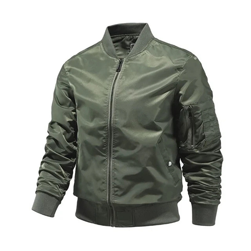 men's jackets, monochrome bomber jackets, outdoor clothing, pilot baseball jack image 4