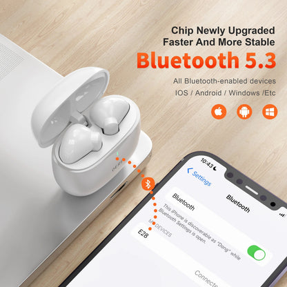 USA Essentials E28 Wireless Headphones com microfone,touch contro, redu§£o de ru­do Earho image 3