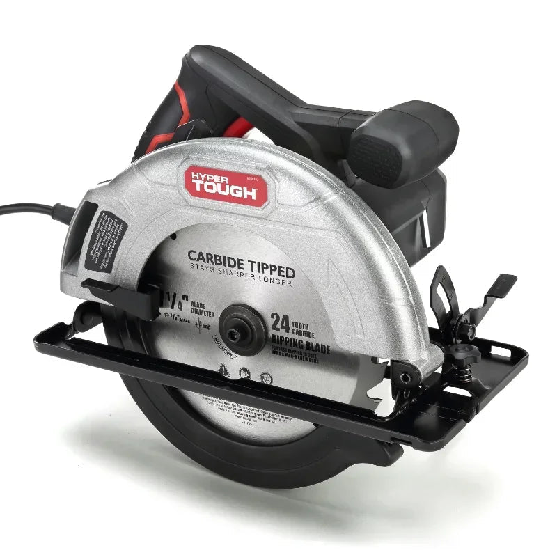 12 Amp Corded 7-1/4 inch Circular Saw with Steel Plate Shoe, Adjustable Bevel,
