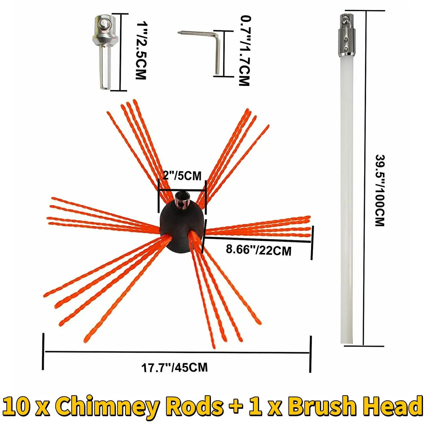 VEVOR Chimney Cleaner Sweep Kit Nylon Electrical Drill Drive Flexible Rod Rotar image 6