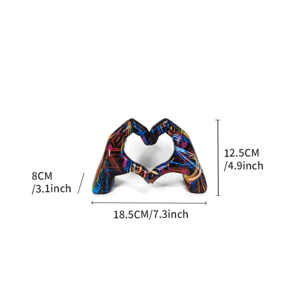 Personalized Heart Gesture Resin Statue Home Decoration Modern Art Hand Love Ab image 0