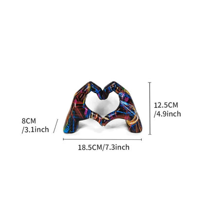 Personalized Heart Gesture Resin Statue Home Decoration Modern Art Hand Love Ab image 0
