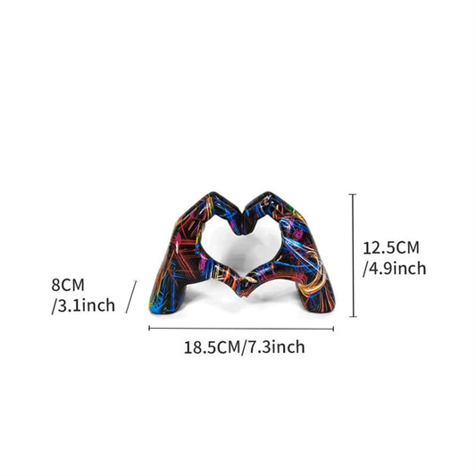 Personalized Heart Gesture Resin Statue Home Decoration Modern Art Hand Love Ab image 0
