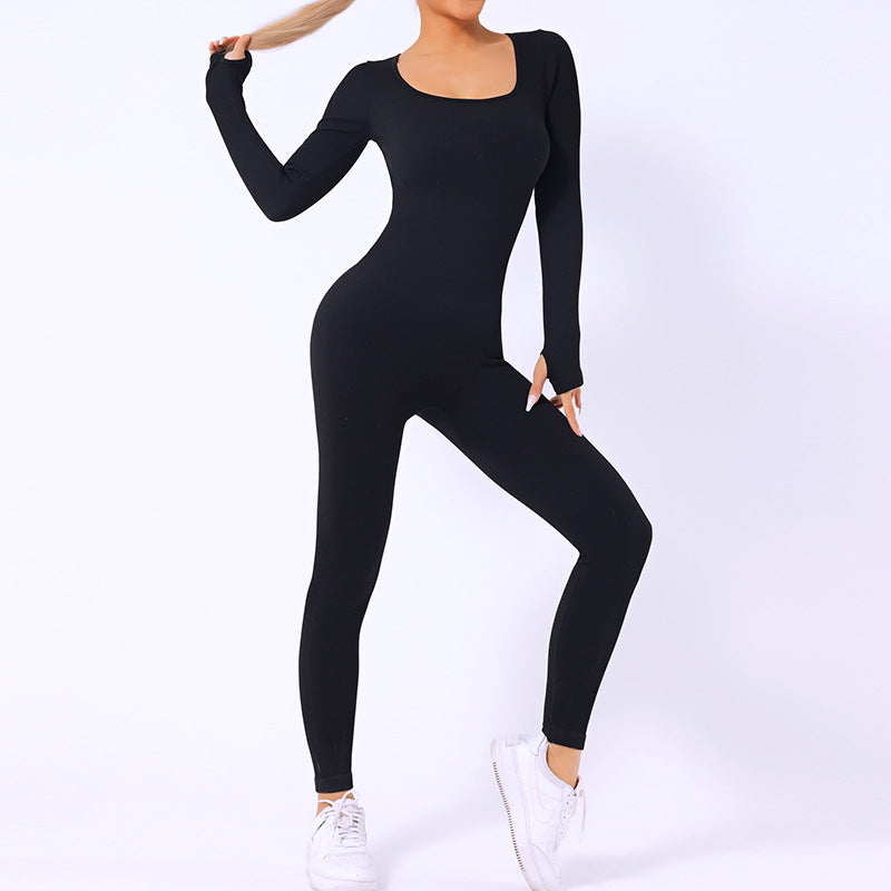 Oulylan One Piece Women's Tracksuit Yoga Set Yoga Jumpsuits Workout Long Sleeve image 4