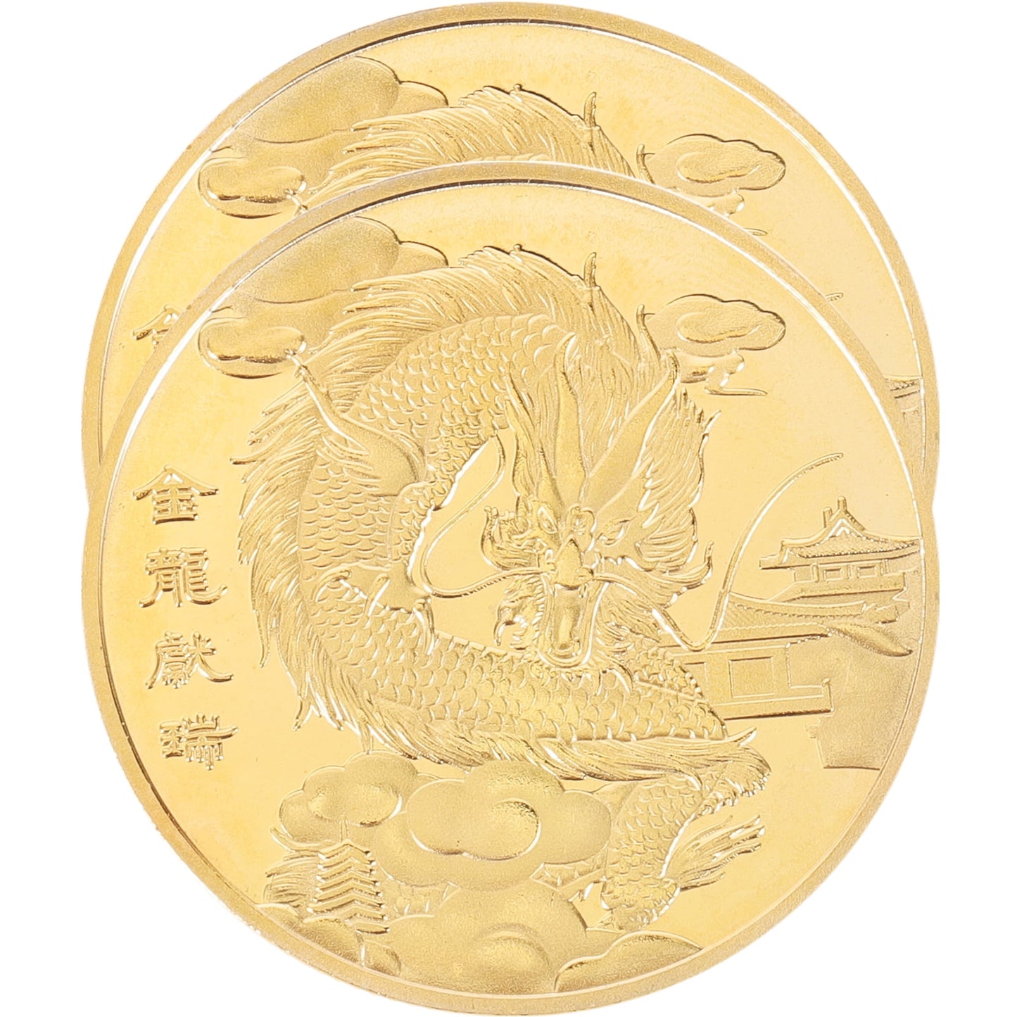 Three-dimensional Relief Year Of Dragon Coin Iron Figures Collectibles Home Dec image 2