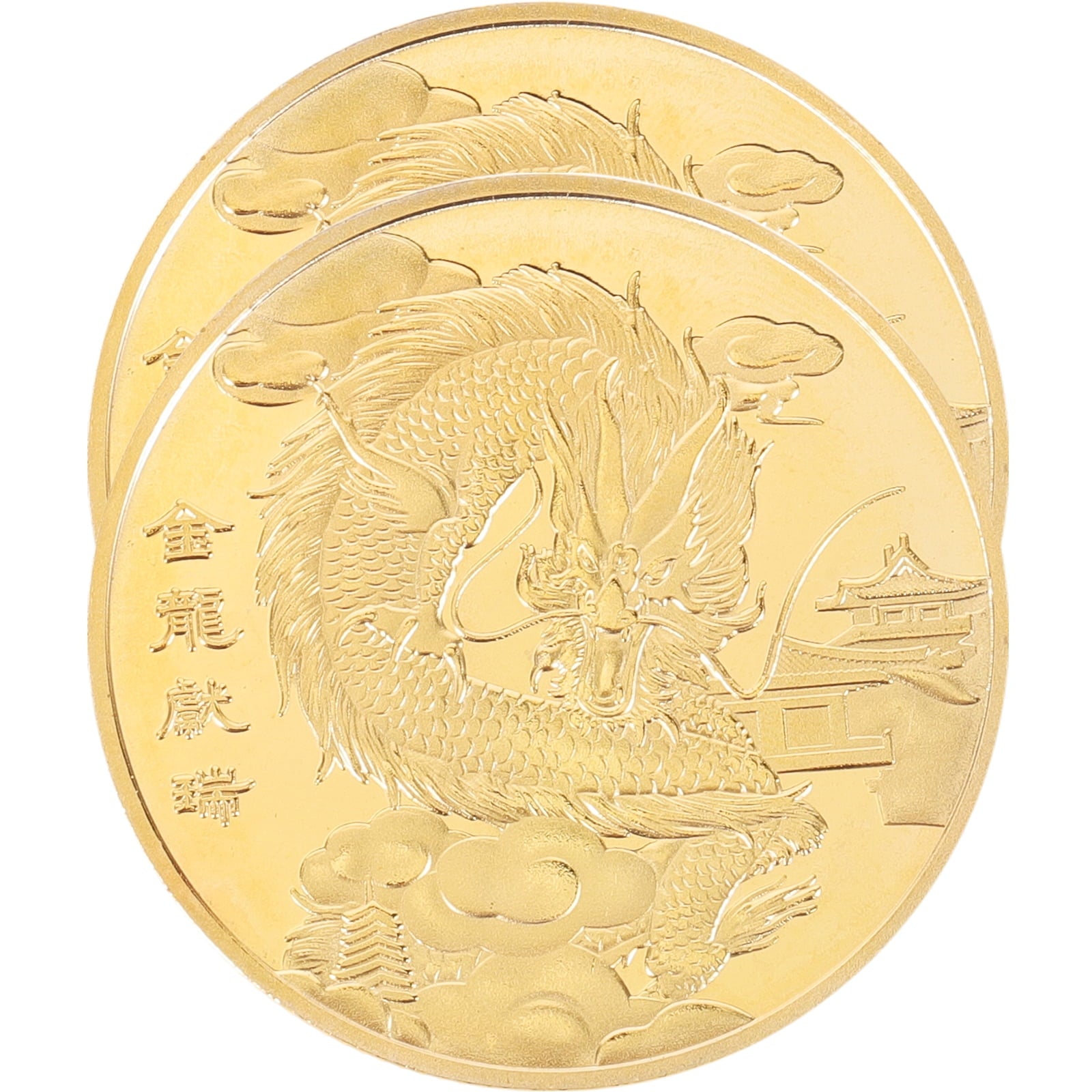 Three-dimensional Relief Year Of Dragon Coin Iron Figures Collectibles Home Dec image 2