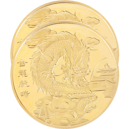 Three-dimensional Relief Year Of Dragon Coin Iron Figures Collectibles Home Dec image 2