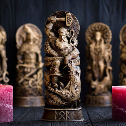 Resin Statue Nordic Gods Odin Sol Loki Freya Legend Viking God Carving Asa Prot image 7