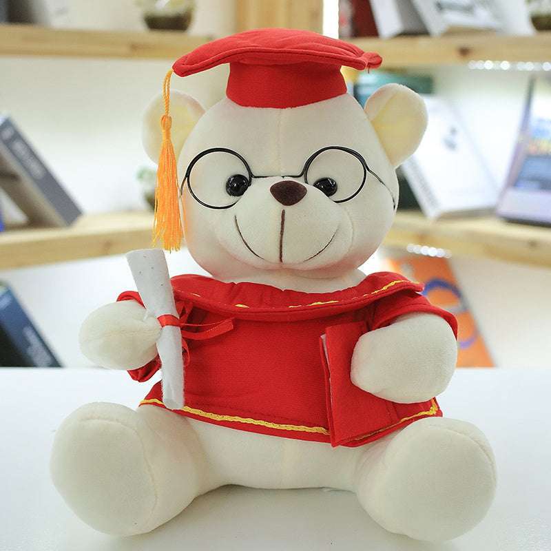1Pc 18Cm  Graduate Dr. Bear Plush Toy Stuffed Bear Kawaii Toys Funny Gradual