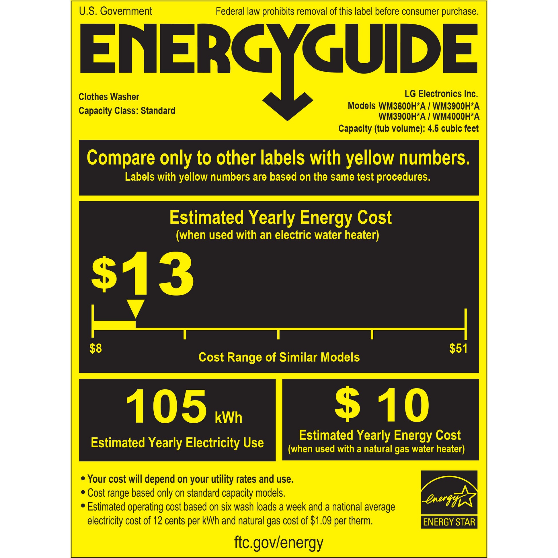 LG 4.5 cu. ft. Front Load Washer with TurboWash 360° and 7.4 cu. ft. ELECTRIC image 0