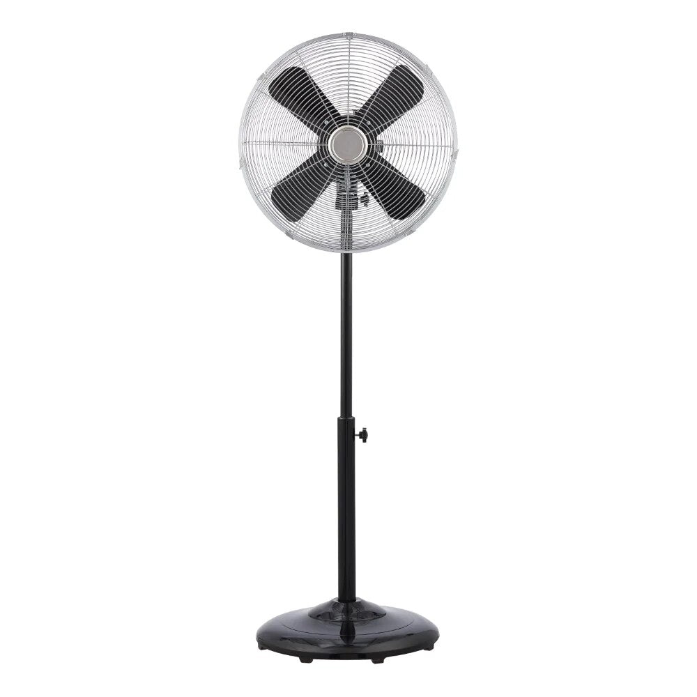 16'' Retro 3-Speed Metal Standing Fan, Black Rechargeable Fan image 2