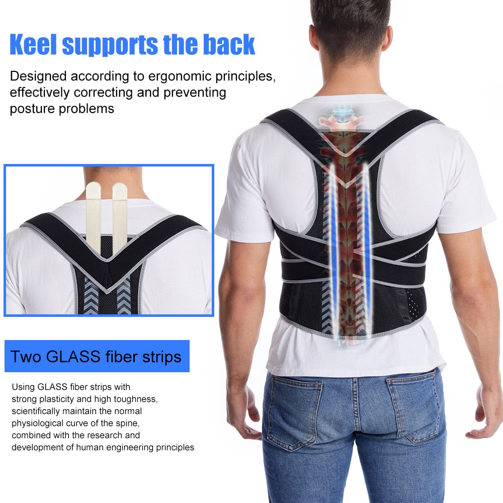 Adjustable Adult Corset Back Posture Corrector Therapy Shoulder Lumbar Brace Sp image 3