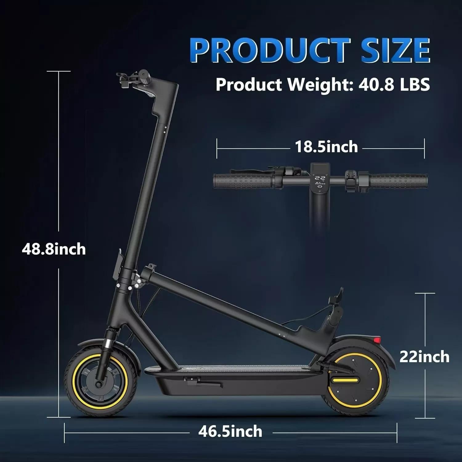 LADPED LPMAX 10" Solid tires Folding Electric Scooter 22MPH 500W 14.5AH 28Miles image 4