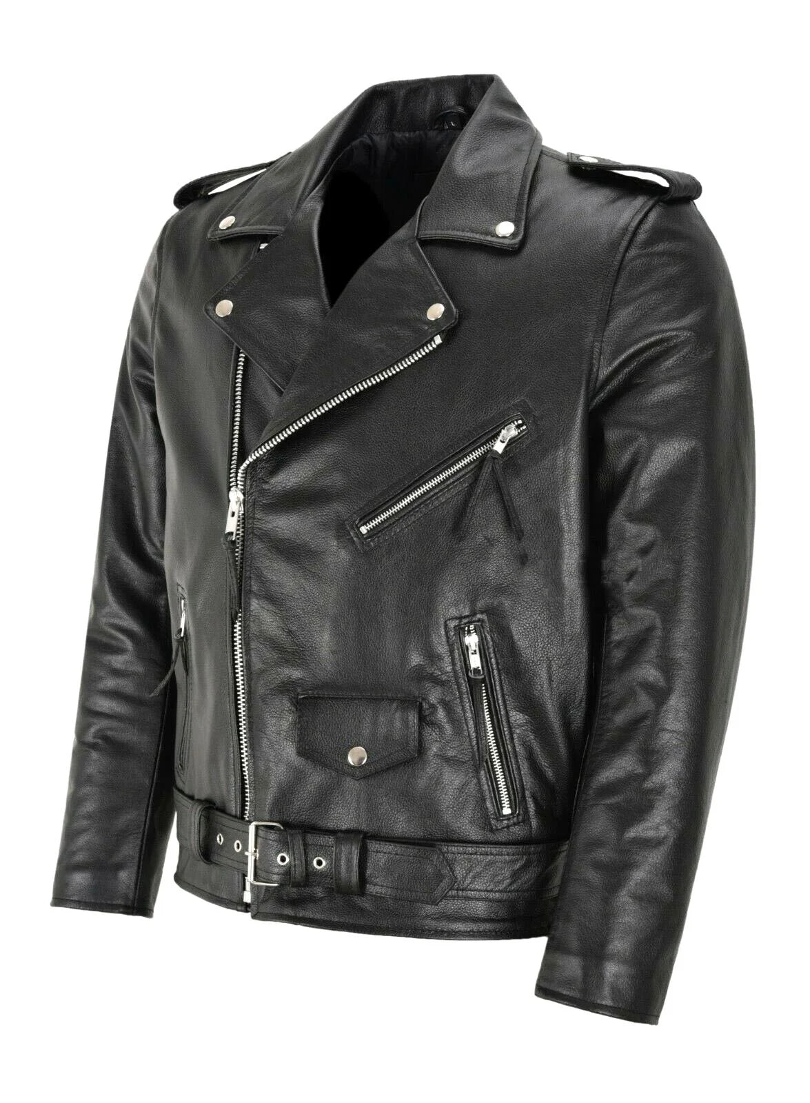 2024 Men's Fashion Leather Jacket Slim Fit Stand Collar PU Jacket Male Anti-wind