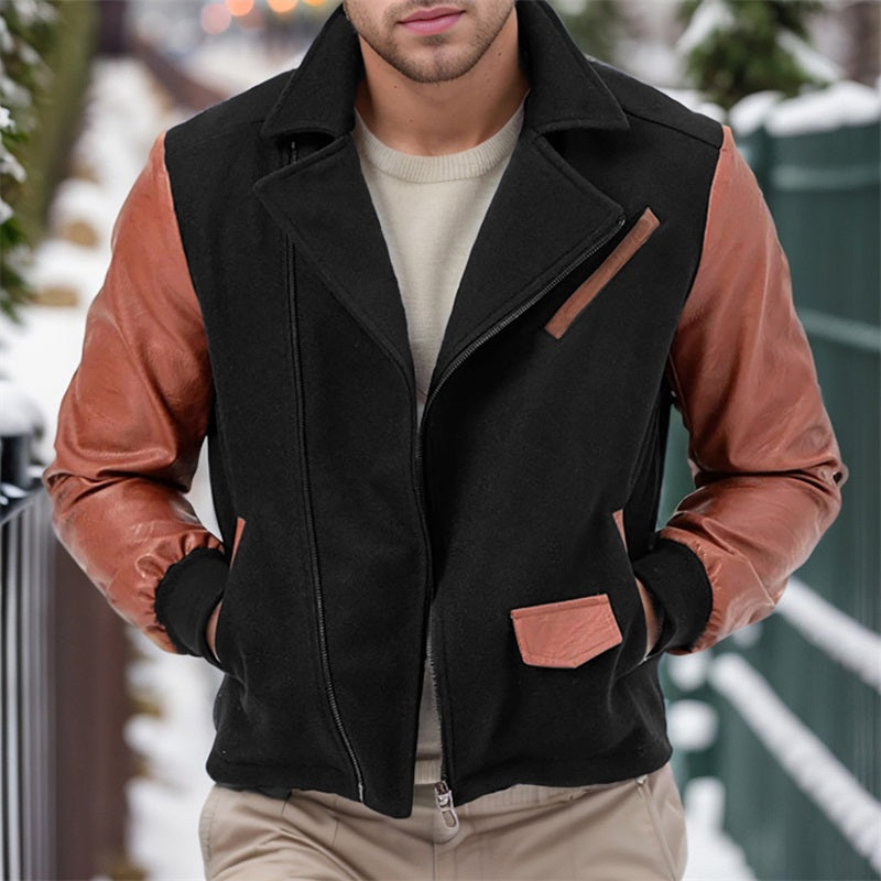 Men s  Fit Quilted Puffer Jacket with Hooded Zip Up Long Sleeve Contrast Color  image 3