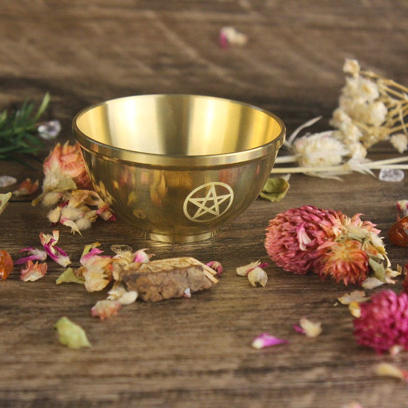 Copper Offering Bowls Triquetra Triple Moon Sage Burner Ritual Altar Energy Bal image 8